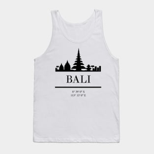 BALI INDONESIA BLACK SILHOUETTE SKYLINE ART Tank Top